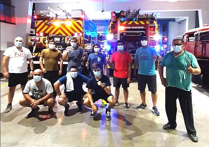 Estrés en la pandemia:  bomberos la combaten con deporte, salud y actividad física